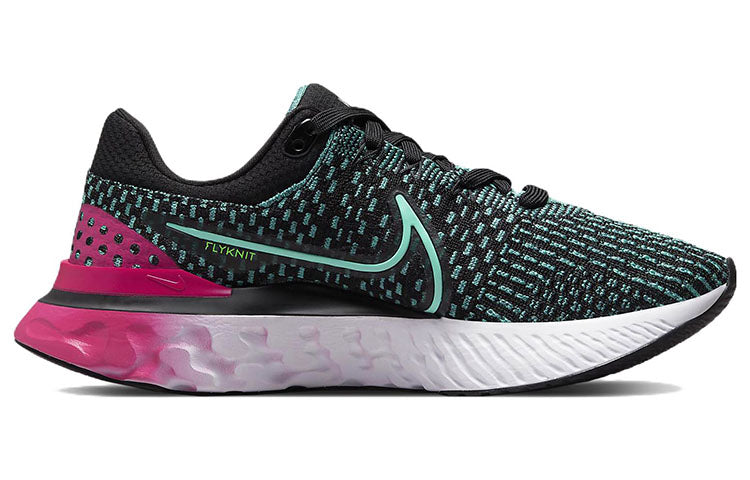 (WMNS) Nike React Infinity Run Flyknit 3 'Black Pink Prime Dynamic Turquoise' DD3024-003