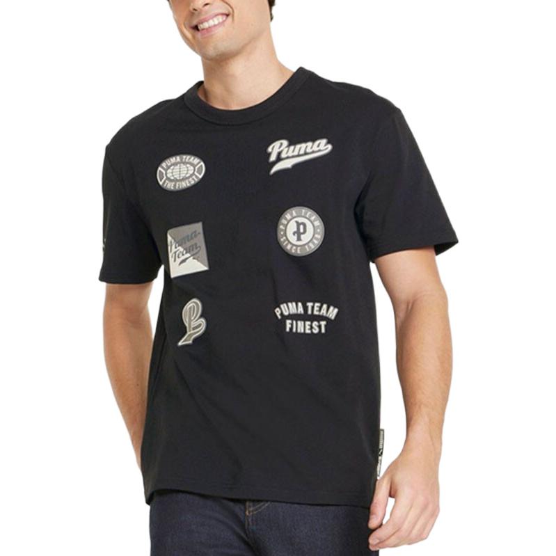 PUMA Team Statement Short Sleeve T-Shirt 'Black' 536921-01