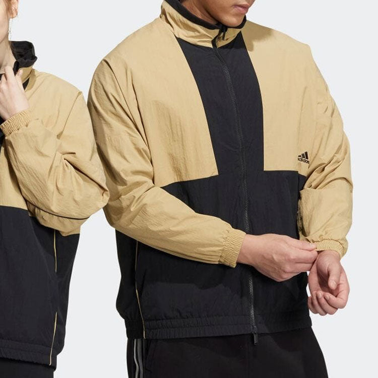 adidas Contrast Color Stitching Alphabet Printing Stand Collar Sports Unisex Multicolor Jacket HM2693