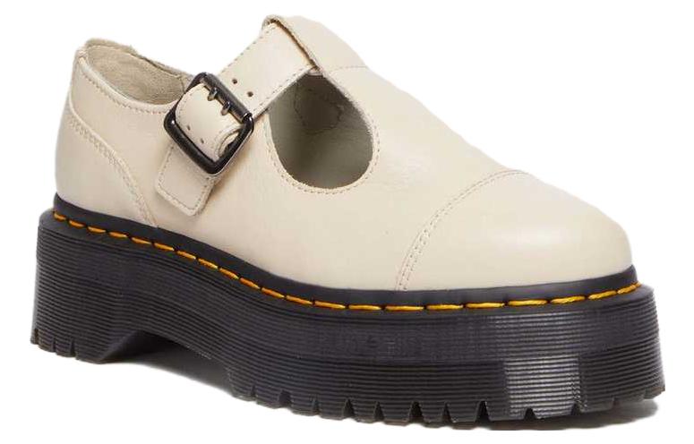(WMNS) Dr. Martens Bethan Pisa Leather Platform Mary Jane 'Parchment Beige' 30617292