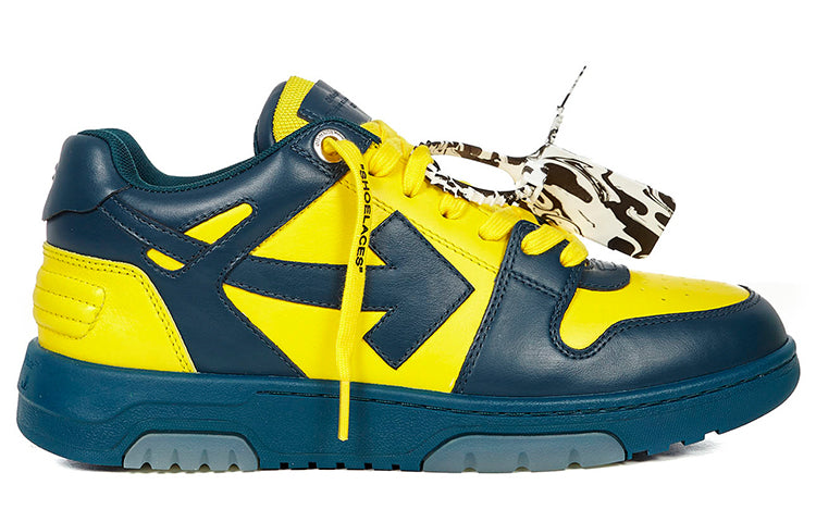 Off-White Out Of Office Zip Tie Sneakers 'Yellow Navy' OMIA189R21LEA0014518
