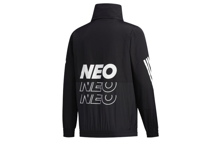 adidas neo M SS WRMLN WB Sports Windbreaker Jacket Black FN6538