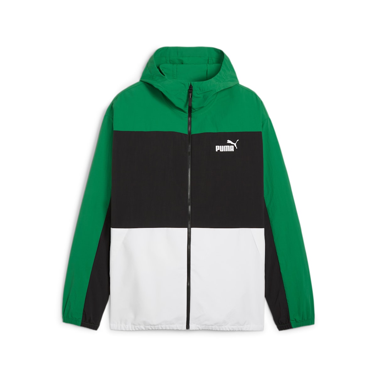 PUMA Hooded Windbreaker Jacket 'Black Green' 675387-86