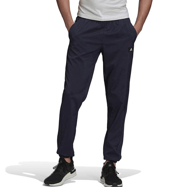 Men's adidas Training Series Solid Color Logo Printing Bundle Feet Casual Sports Pants/Trousers/Joggers Black HB6569