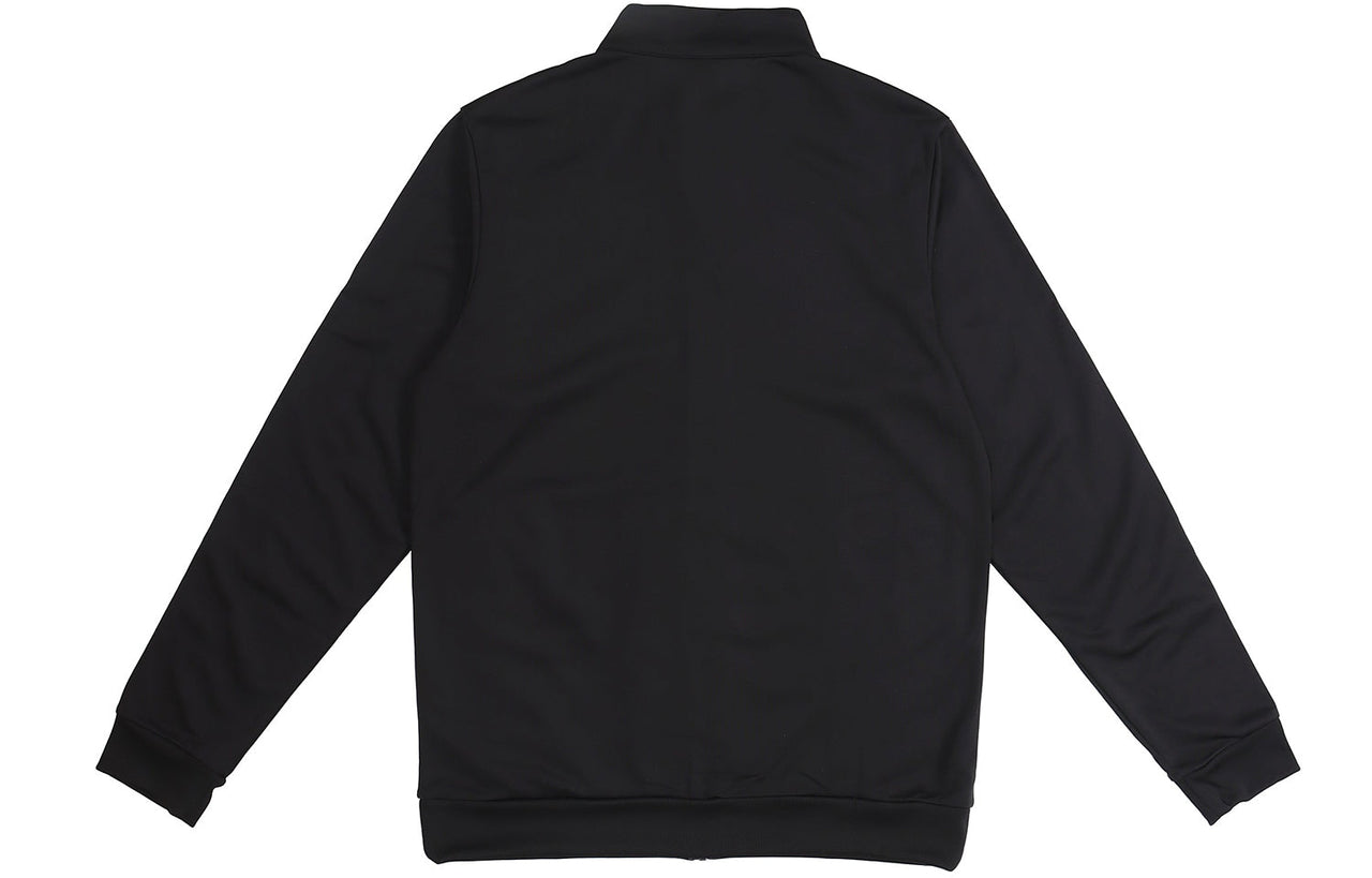 adidas Knit Stand Collar Loose Windproof Sports Logo Jacket Black DQ3070