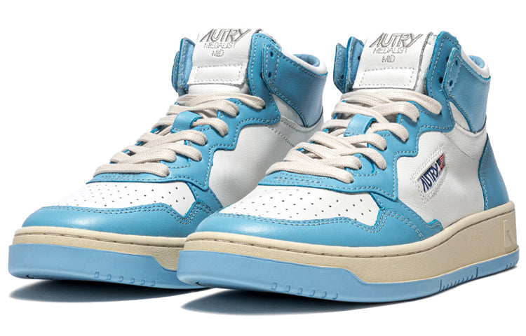 (WMNS) Autry Medalist Mid Leather Sneakers Two-Toned 'White Blue' AUMW-WB08
