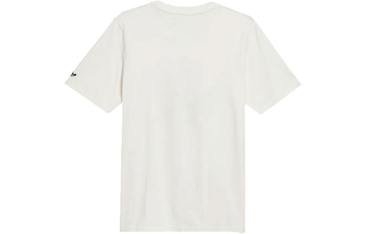Men's adidas SS22 Pattern Printing Round Neck Short Sleeve White T-Shirt HM9247