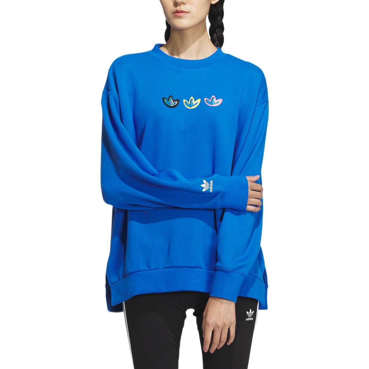 (WMNS) adidas Originals V-Day Crew Sweatshirt 'Blue' IK6859