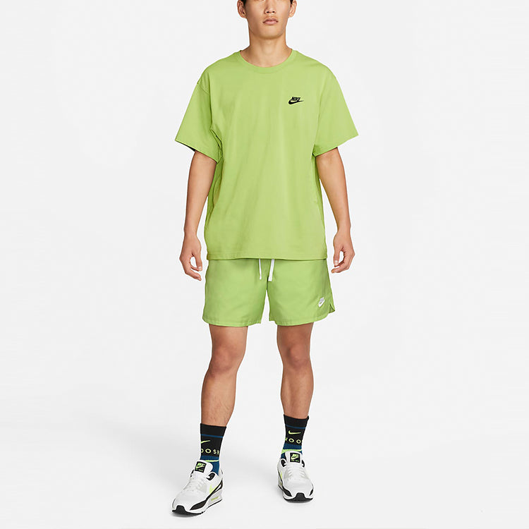 Men's Nike Sportswear Sport Essentials Solid Color Lacing Straight Sports Shorts Green DM6830-332