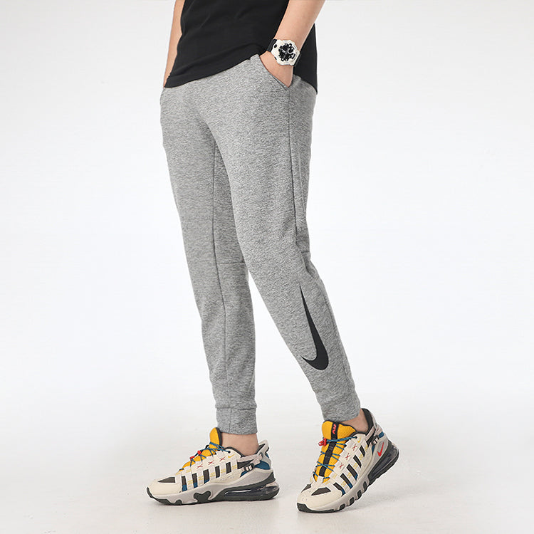Nike Windproof Solid Color Casual Sports logo Fleece Lined Long Pants Gray 932258-063