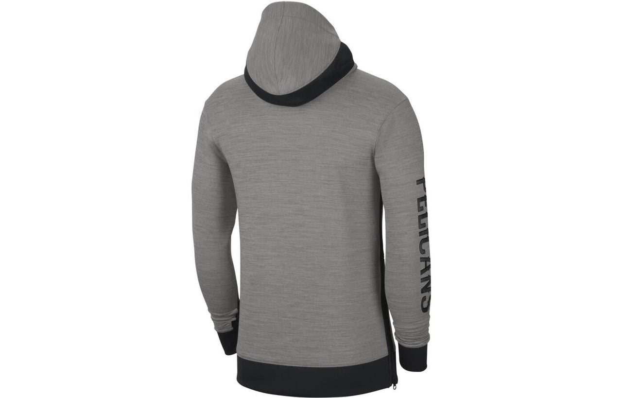 Men's Nike NBA New Orleans Pelicans Therma Flex Showtime Player Edition Printing Logo Zipper Hooded Jacket Gray CU0515-063