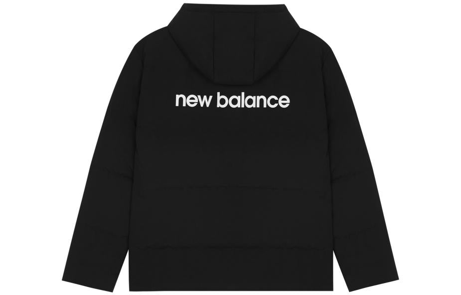 New Balance Logo Print Down Jacket 'Black White' AMJ23343-BK