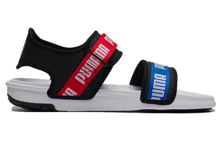 (WMNS) PUMA Signature Softride Casual Sandals Black Red Blue 384128-03