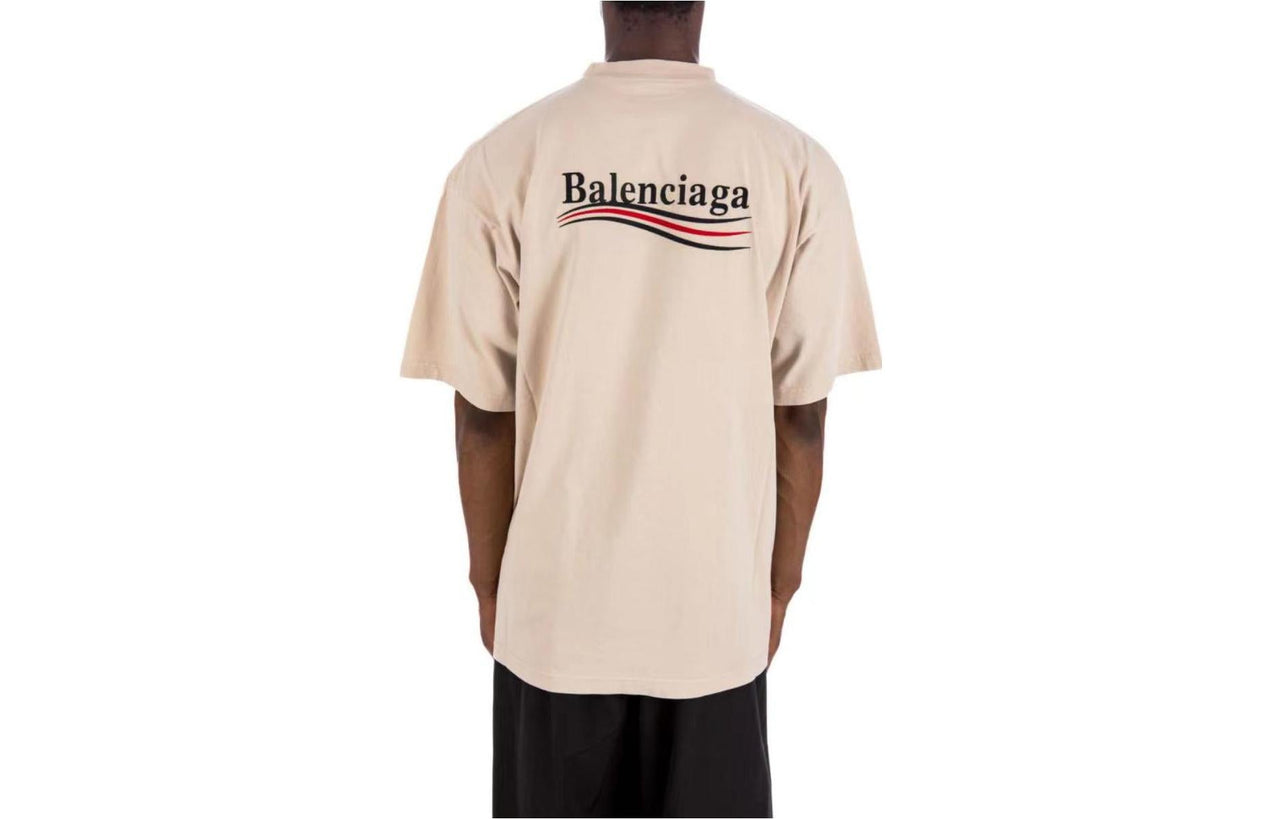 Balenciaga Political Campaign T-Shirt Large Fit 'Beige' 641675TKVJ19711