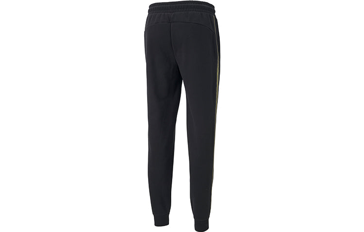 PUMA Metallic Nights Tape logo Printed Knitting Sports Trouser Men Black 587142-01