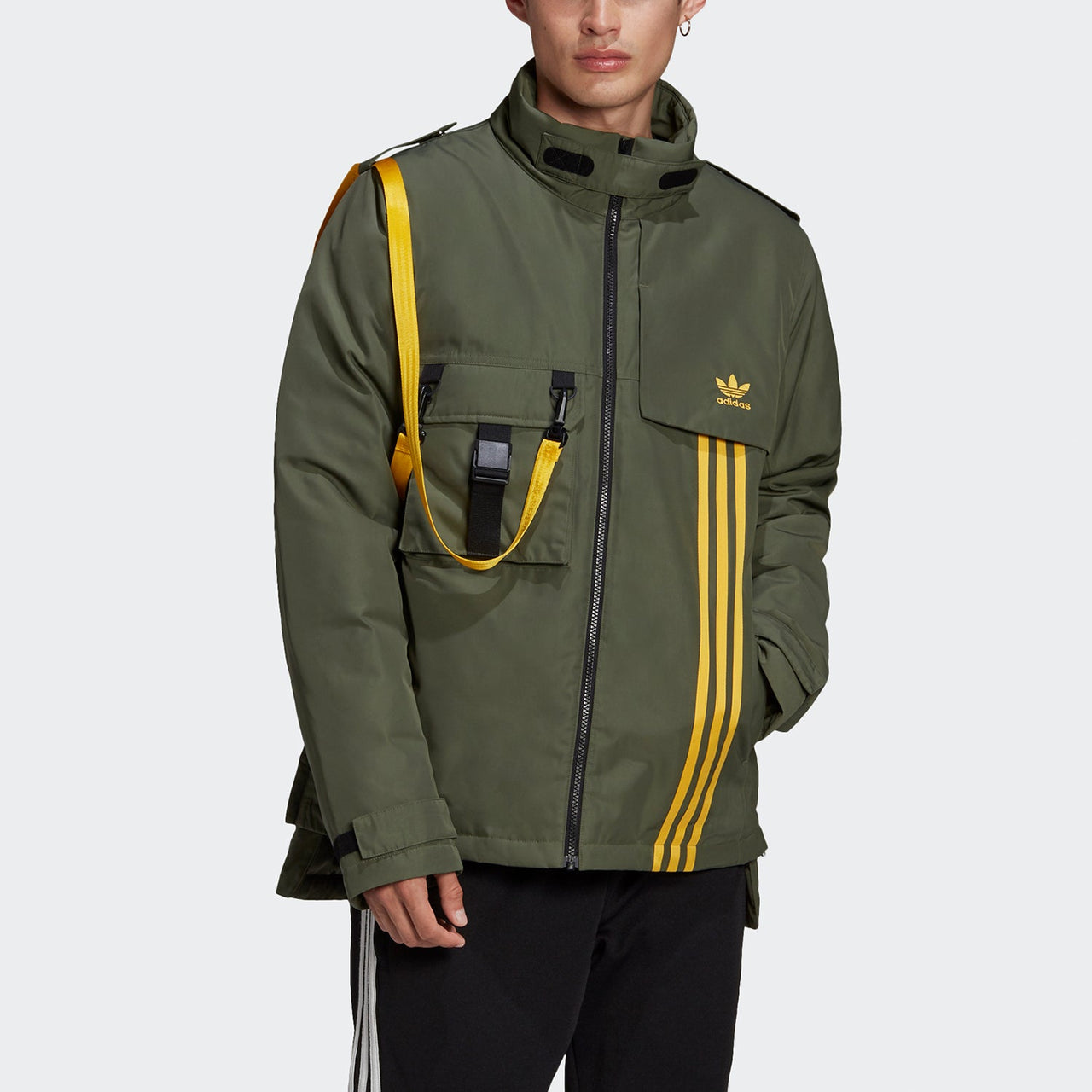 adidas originals Back Large logo Cargo Sports Down Jacket Basic Green GJ6737