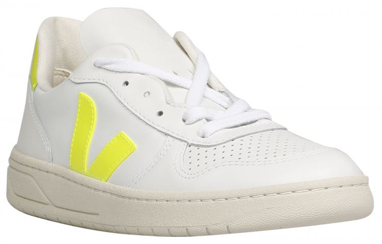 Veja V-10 Leather 'White Jaune Fluo' VX022086