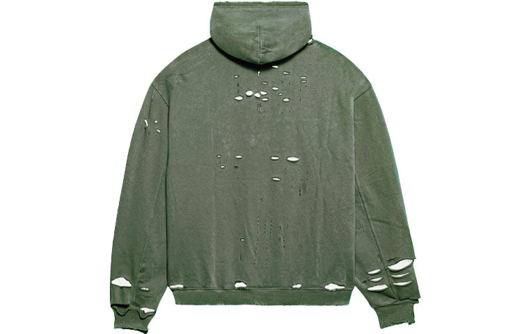 Balenciaga Caps Destroyed Hoodie 'Green' 659403TKVB63011