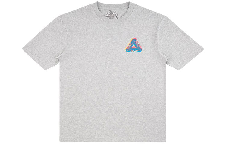 PALACE Tri-Ferg Colour Blur T-Shirt Triangle Printing Pattern Short Sleeve Unisex Gray P19TS337