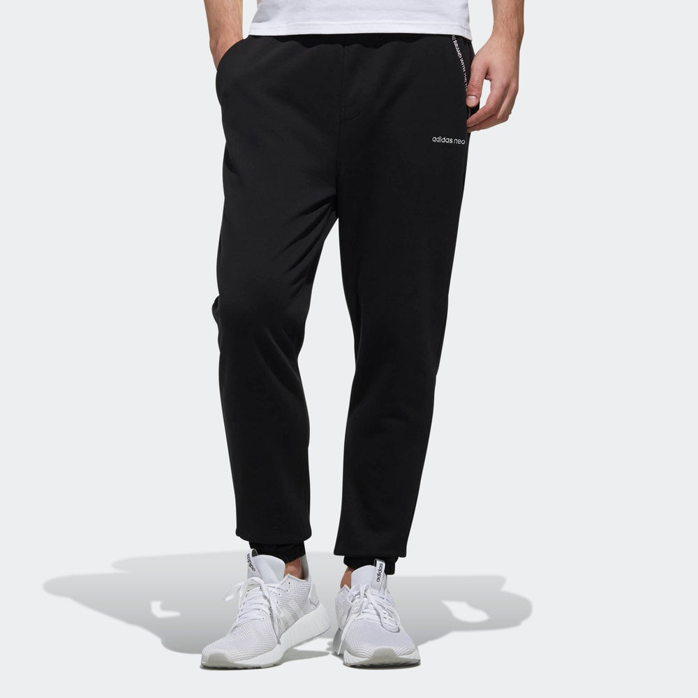 adidas neo logo Cozy Breathable Casual Sports Long Pants Black DZ7581