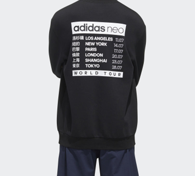 adidas neo Side Stripe Sports Pullover Black GG3385
