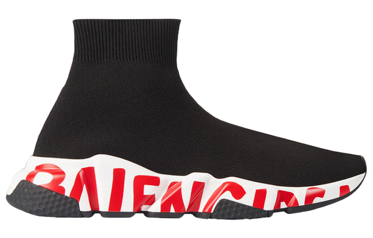 (WMNS) Balenciaga Speed Trainer 'Midsole Graffiti - Black Red' 605942W05GE1095