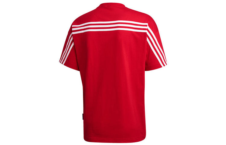 adidas Stripe Training Sports Short Sleeve Red GC9058