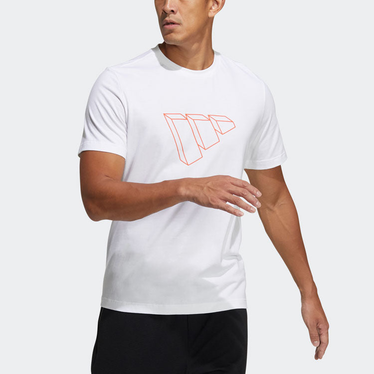 adidas Fi Tee Sub Bos 3D Logo Printing Round Neck Short Sleeve White GP0981