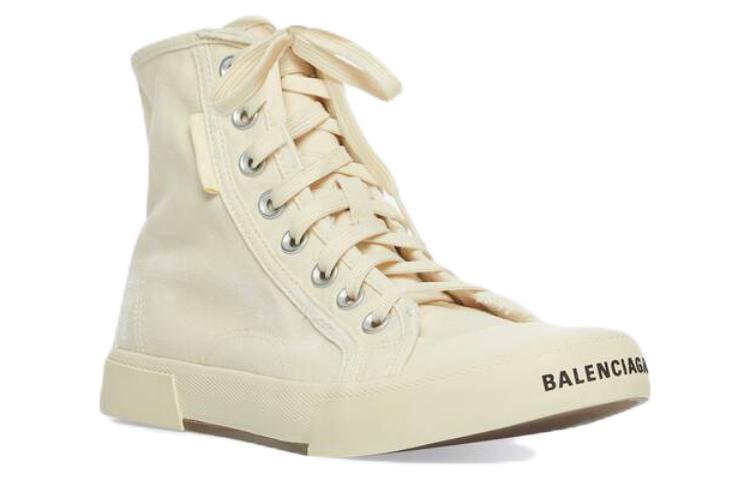 Balenciaga Paris High Top Sneakers 'White Destroyed Cotton and White Sole' 688752W3RC49090