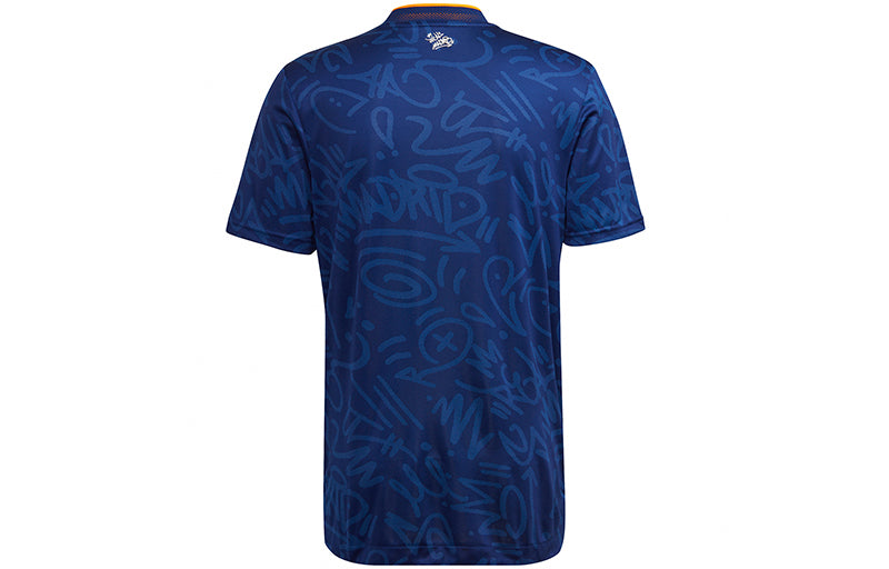 adidas Real Madrid Away Player Edition Soccer/Football Sports Short Sleeve Jersey Blue GM6775