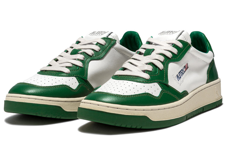 Autry Medalist Leather Low 'Green White' AULM-WB11