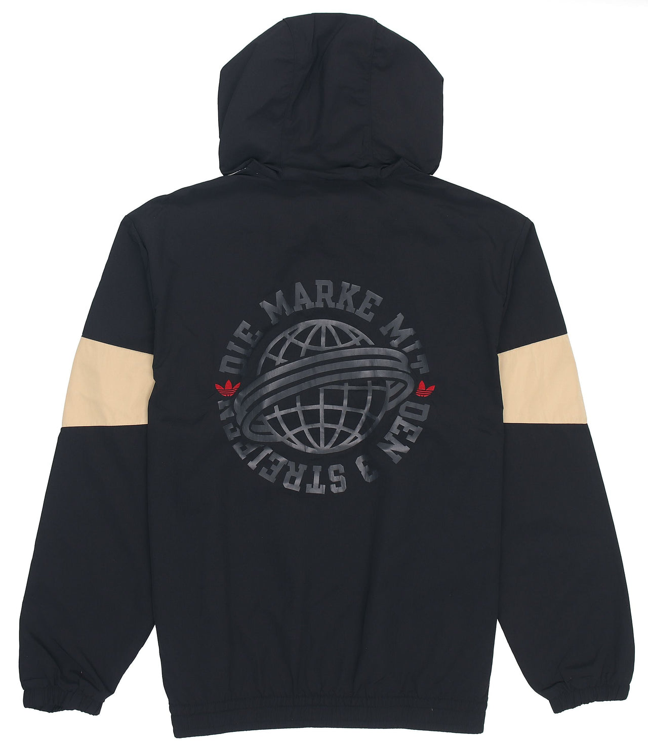 Men's adidas originals Colorblock Logo Athleisure Casual Sports Hooded Jacket Autumn Black HS1991