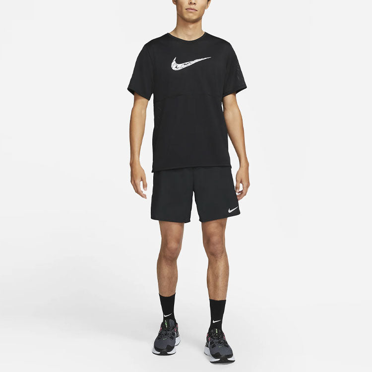 Men's Nike Solid Color Logo Casual Running Sports Black Shorts CZ9061-010