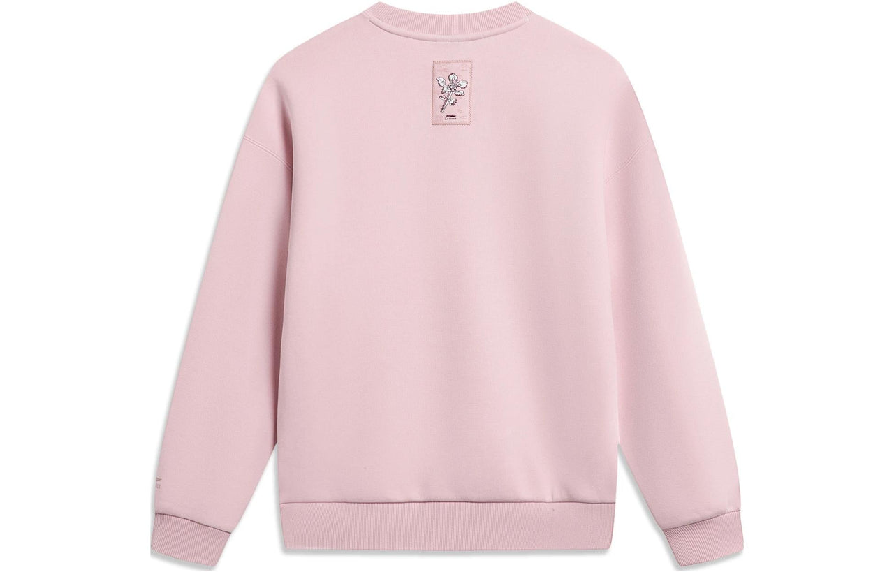 (WMNS) Li-Ning Chinese Culture Floral Graphic Sweatshirt 'Pink' AWDT760-1