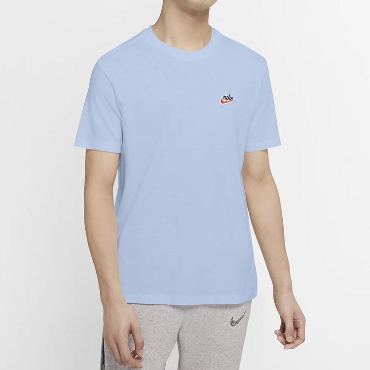 Nike Sportswear Heritage Small Logo Solid Color Short Sleeve Sky Blue CK2384-407