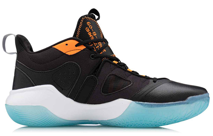 LI-NIng Bad Five Mid-top Basketball Competition Shoes Black/Blue ABPQ045-1