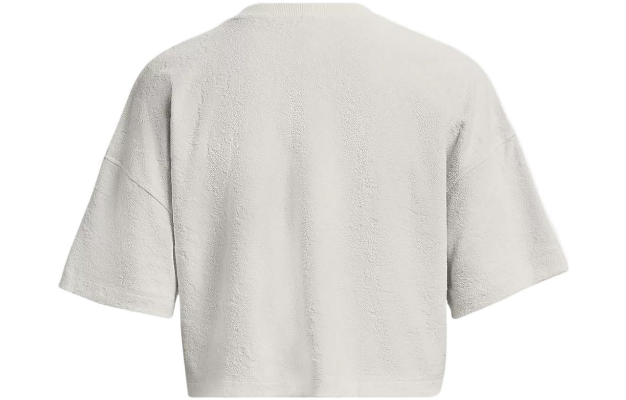 (WMNS) Under Armour Journey Terry Cropped T-shirt 'Grey' 1376914-006