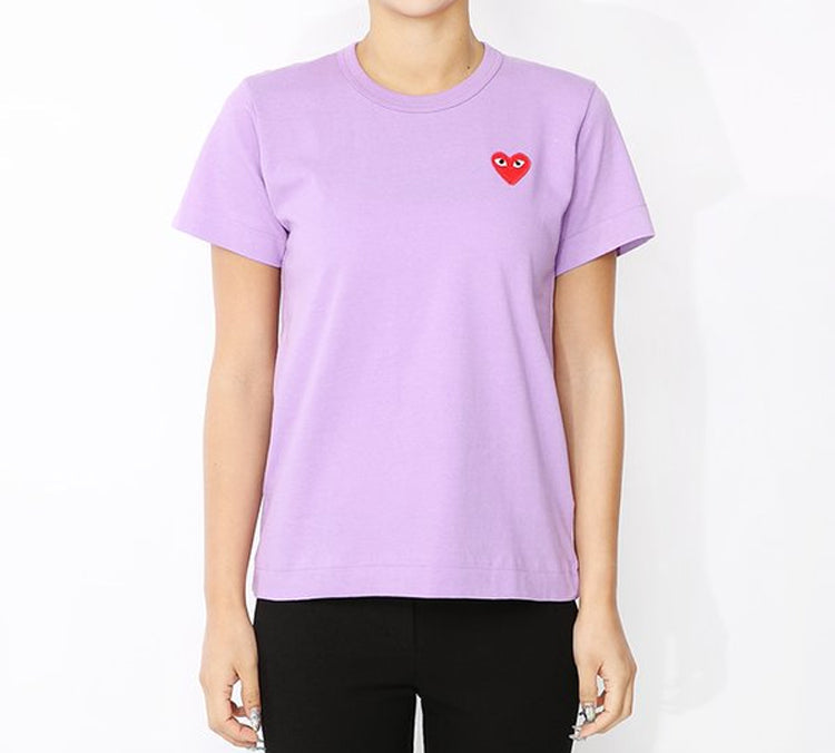 (WMNS) COMME des GARCONS PLAY Heart Logo Tee 'Purple Pink' AZ-T211-051-4