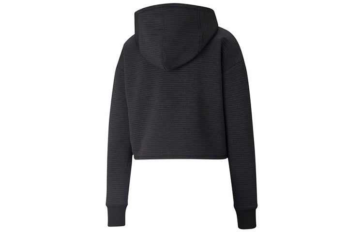 (WMNS) PUMA STUDIO Textured Training Skimmer Hoodie 'Black' 520993-01