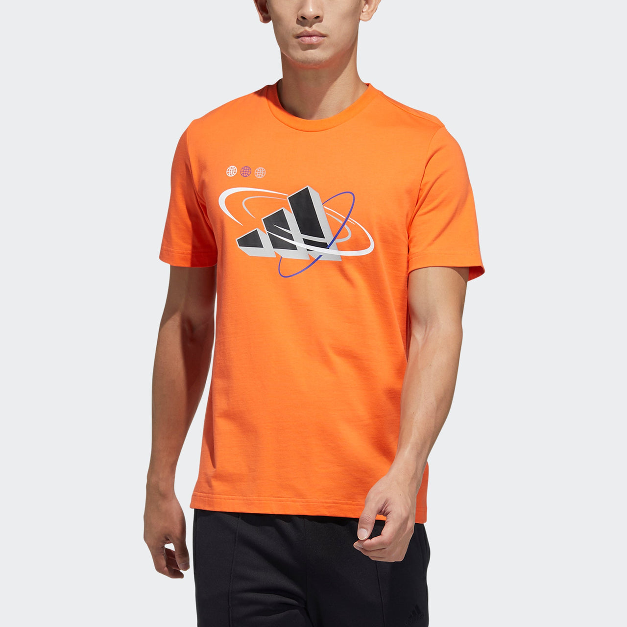 adidas Ub Gfx T Bos Logo Printing Sports Round Neck Short Sleeve Orange GP0846