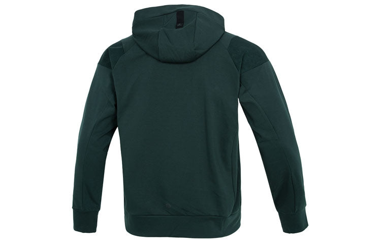 Men's adidas Wj Prew Kn Jkt Hooded Sports Solid Color Casual Knit Jacket Green HM2957