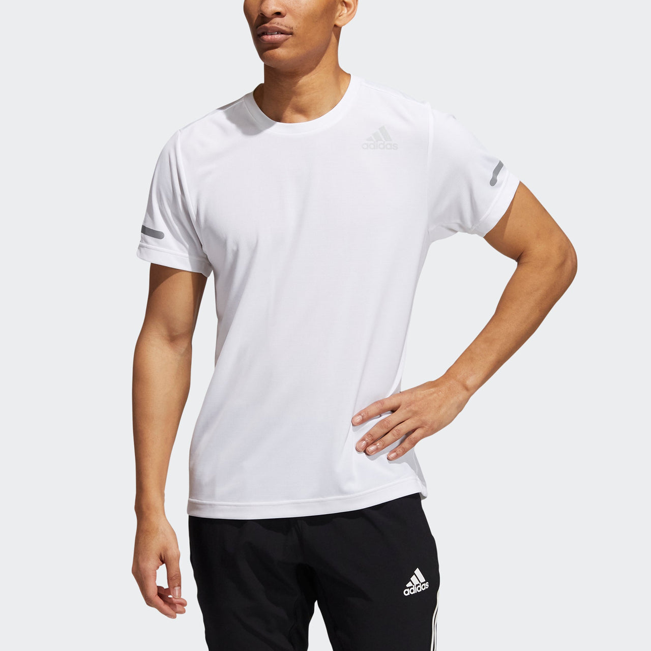 adidas Elevate Train T Reflective Training Sports Short Sleeve White HB8521