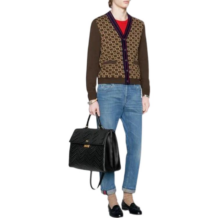 Gucci Square G Tiger Knit Cardigan 'Brown' 522543-X9U22-2097