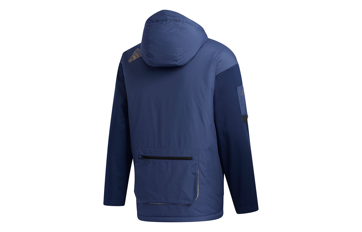 adidas Urban Pad Jkt Outdoor Sports Hooded Jacket Navy Blue GV3517