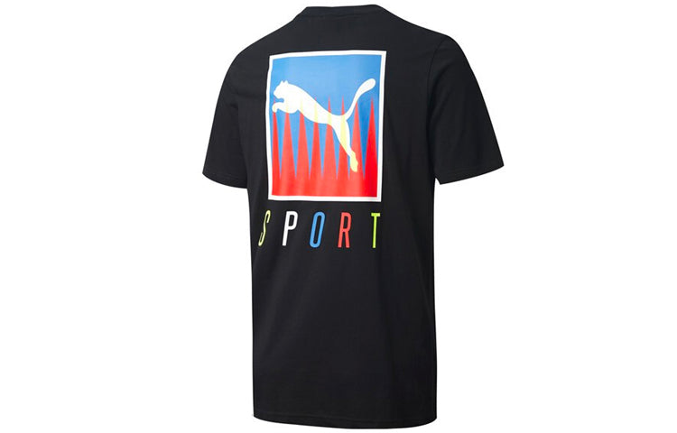 PUMA Sport Printed Short Sleeve TEE Black 599430-01