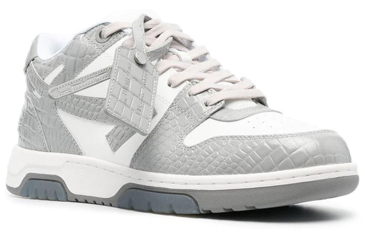 Off-White Out Of Office Croco Print Sneaker 'Grey White' OMIA189F22LEA0040109