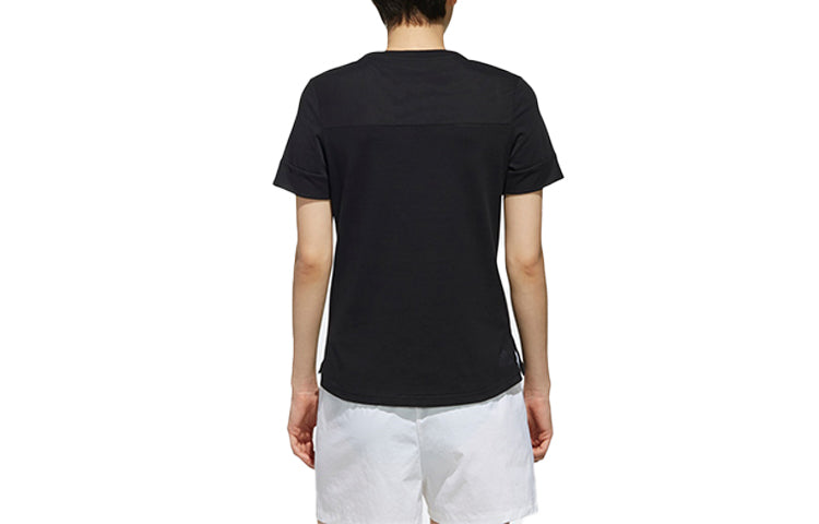 (WMNS) adidas Alphabet Logo Printing Sports Short Sleeve Black DY8637