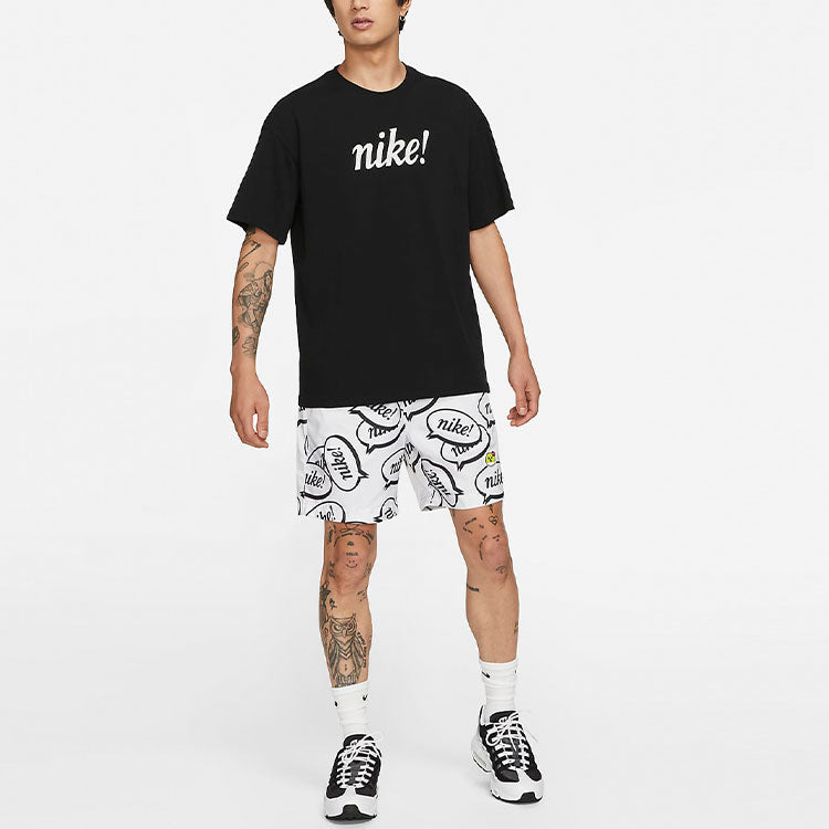 Nike As Men's Nike Sportswear Airmoji Short Sneeze Full Print Logo Sport TrainingShorts Men's White DA8785-100