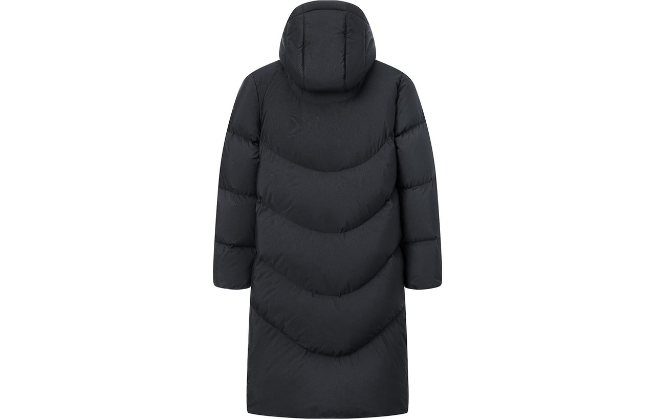 (WMNS) Li-Ning Logo Long Down Jacket 'Black' AYMT116-3