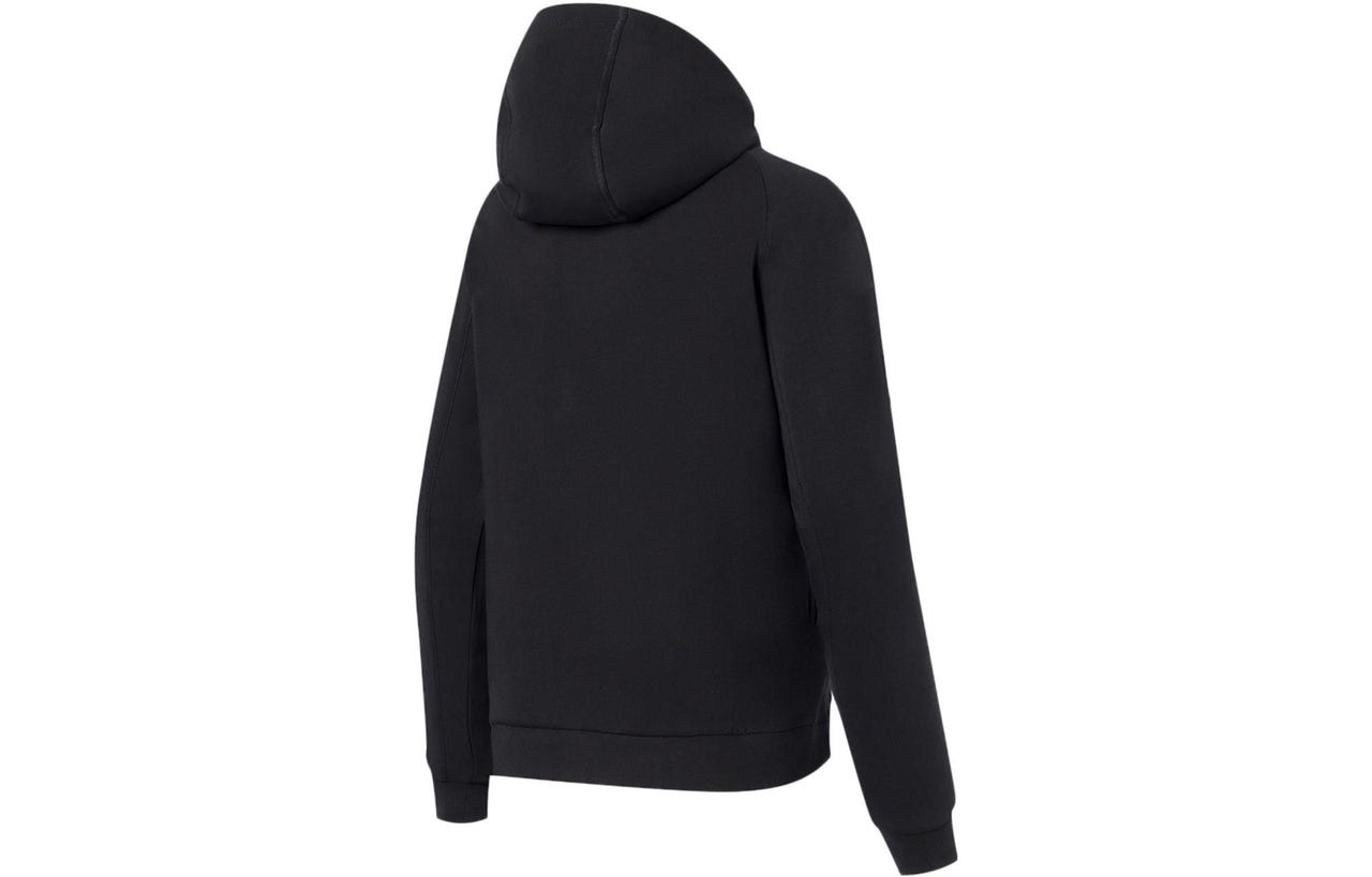 (WMNS) Li-Ning Essentials Logo Full Zip Training Hooded Jacket 'Black' AWDS780-2